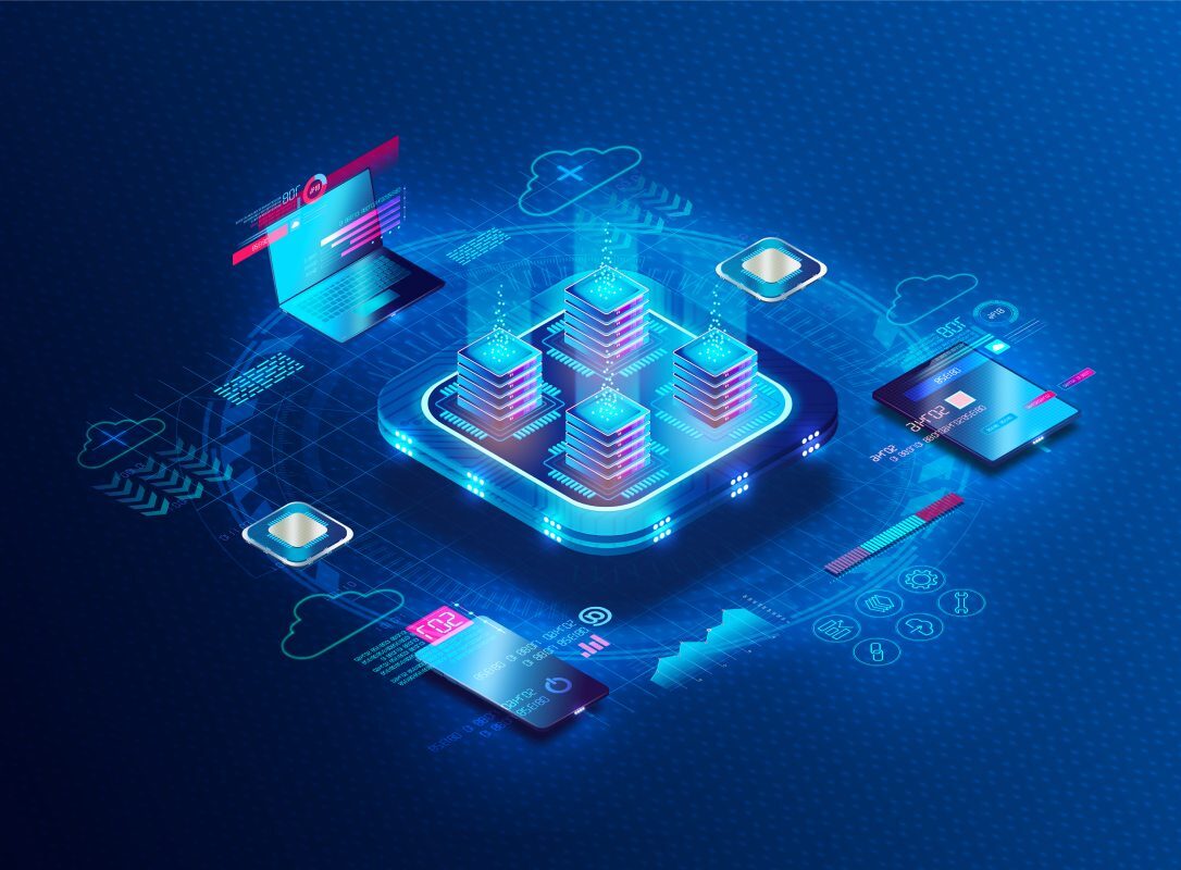 Concept illustration of a microprocessor